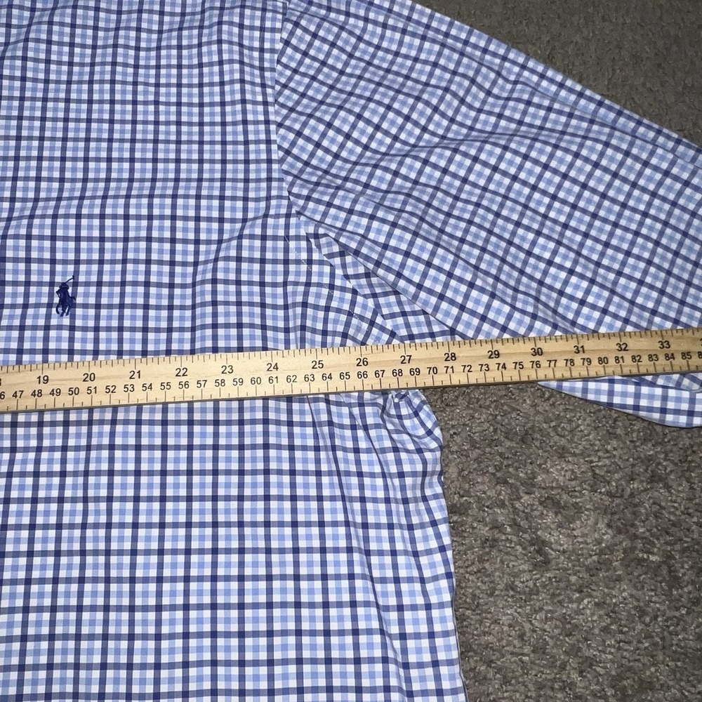 Polo Ralph Lauren Mens Gingham Button Down Shirt Blue White Classic Fit 2XLT - Picture 5 of 7